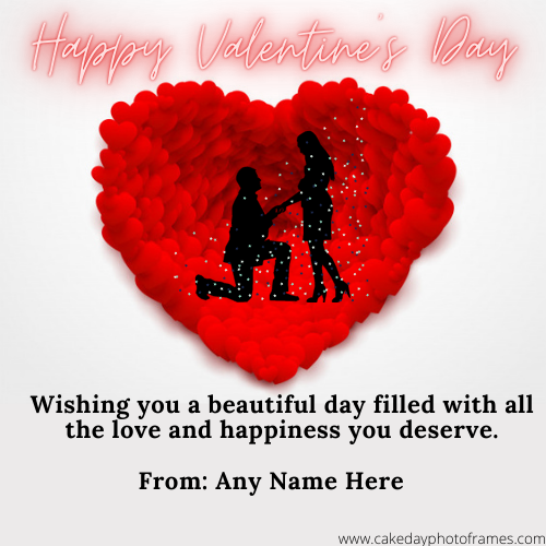 Create Happy Valentine day card with name Pic