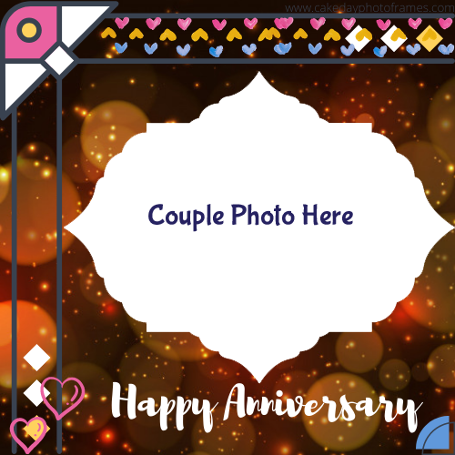 Happy Anniversary Card with Photo of Couple | cakedayphotoframes