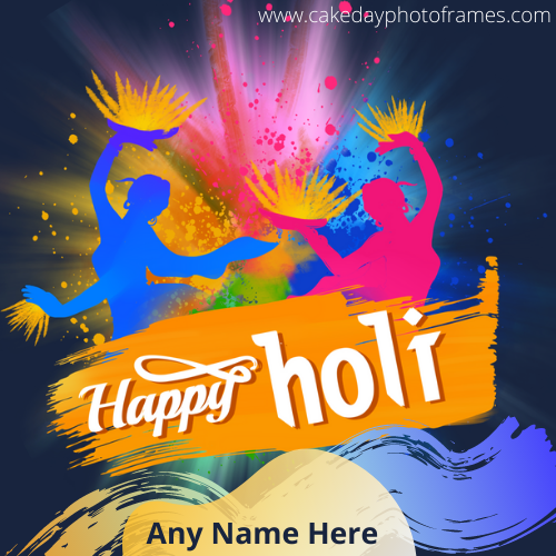happy holi greeting card with name free download