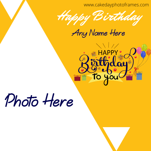 create happy birthday card with name and photo
