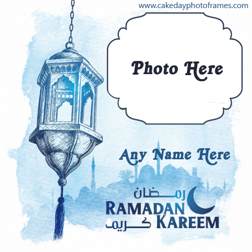Ramadan kareem card with name and photo download free download