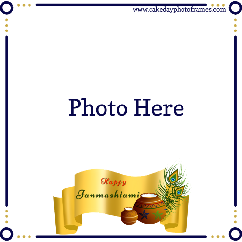 Happy Janmashtami Photo frame with your Picture