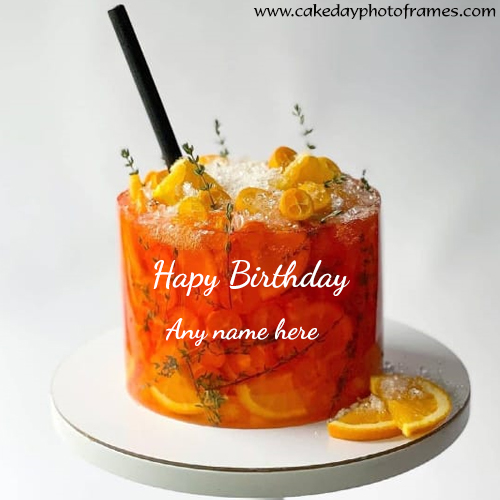 Happy Birthday Lemon Cake With Name Edit