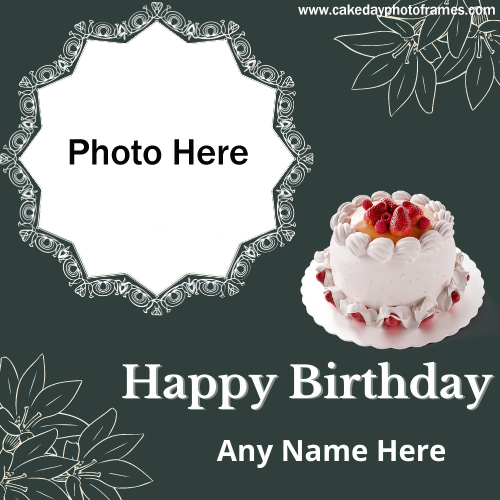 Online Edit Happy birthday Card with name and photo