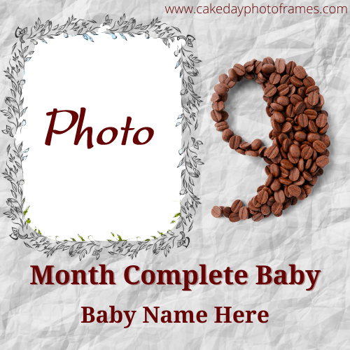 Special 9th months Completed Greetings Card with Name and photo