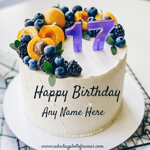 Happy Birthday Cake Image for wishing 17 year old
