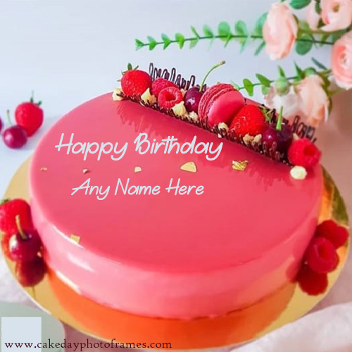 Happy birthday red velvet cake image with name