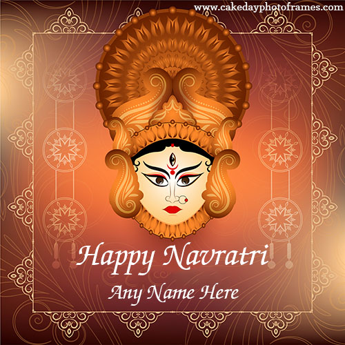 Happy navratri greeting card with name