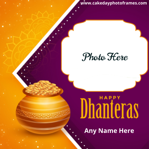 happy dhanteras card with name and photo download