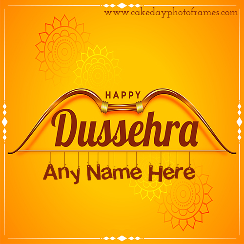 Happy Dussehra greetings cards with name online free Editor