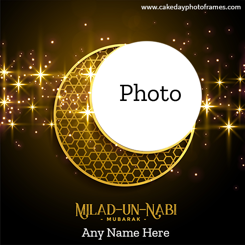 Eid e milad un nabi mubarak card with name and photo edit