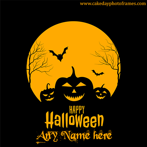 Happy halloween horror card with name edit