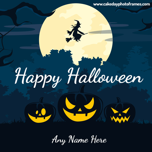 Make Personalized Happy Halloween wishes Card with Name