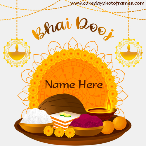 Latest happy bhai dooj Card with name edit