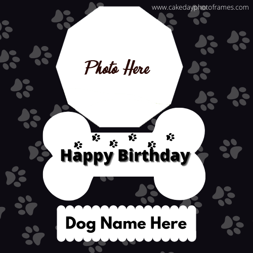 Happy Birthday Card with Dog Name and photo