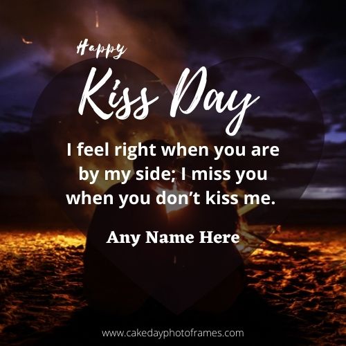 Happy kiss day 2022 wishes card with name