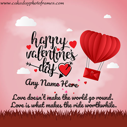 Happy valentine day 2022 wishes card with name
