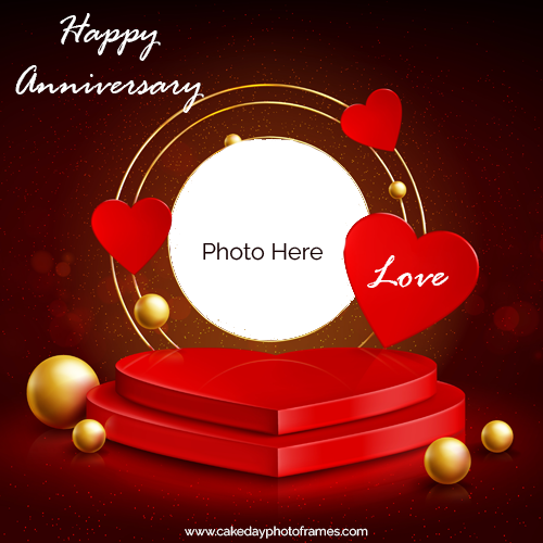 Happy anniversary love card with photo edit