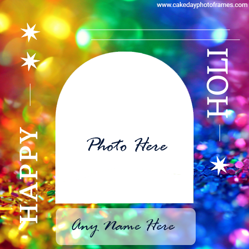 Happy holi wishes card of 2022 with name and photo edit