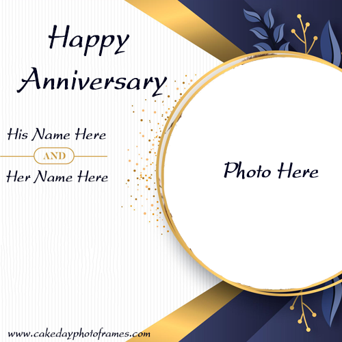 Happy Anniversary wish card with name and photo