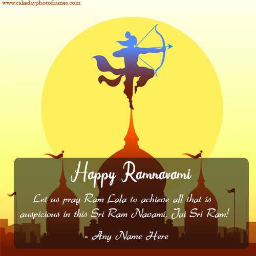 Happy Ram Navami Card with Name Editor