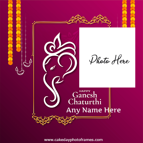 Happy ganesh chaturthi card with name and photo edit