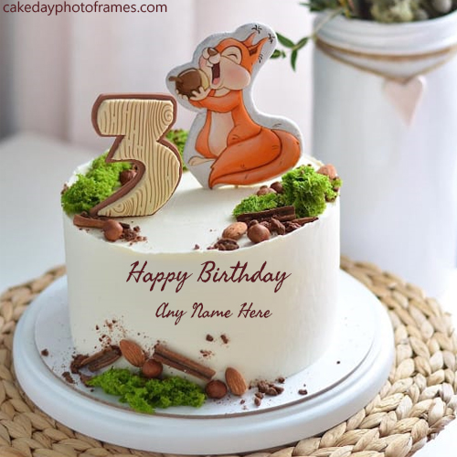 3 year age old birthday cake with name pic free edit