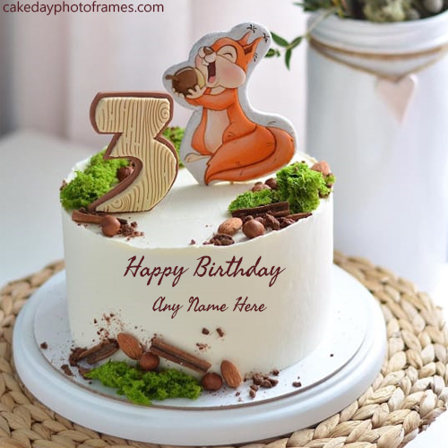 3 year age old birthday cake with name pic free edit