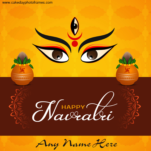 Happy Navratri Card With Name Pic Free Download