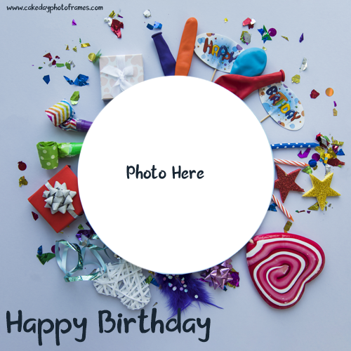happy birthday card with name and photo editor free download