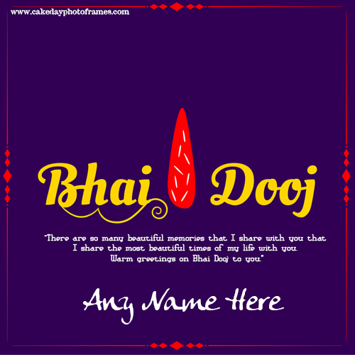 happy bhai dooj wishes quotes card with name edit