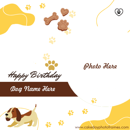 Birthday Card with Name and Photo For Dogs Free Download