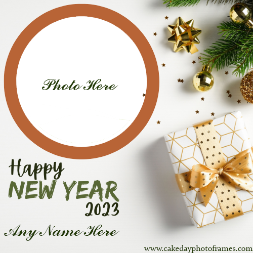 free download happy New Year 2023 card with name and photo