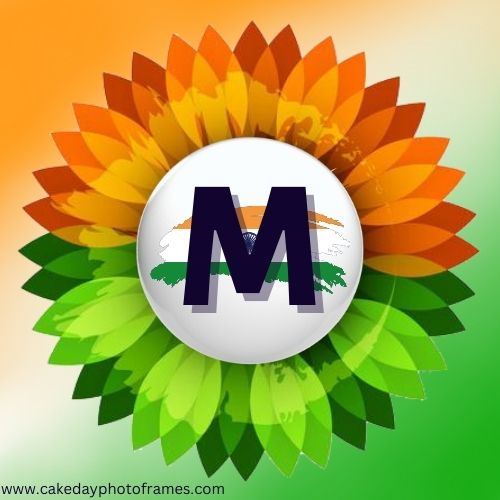 M name alphabet Indian flag profile picture whatsapp Dp