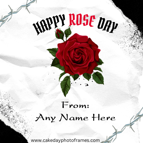 Happy rose day 2023 greeting card with name edit