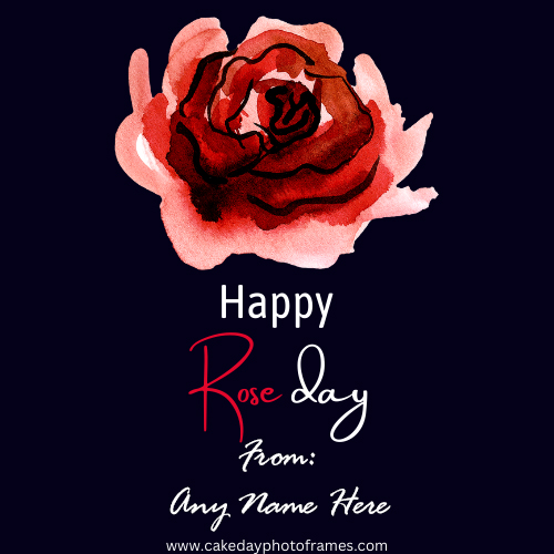 happy rose day 2023 greeting card for girlfriend with name edit
