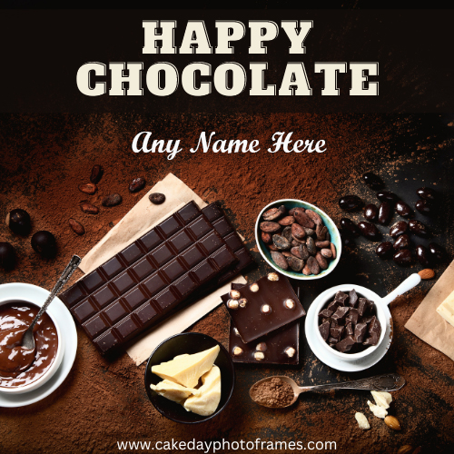 Happy chocolate day greeting card with name edit