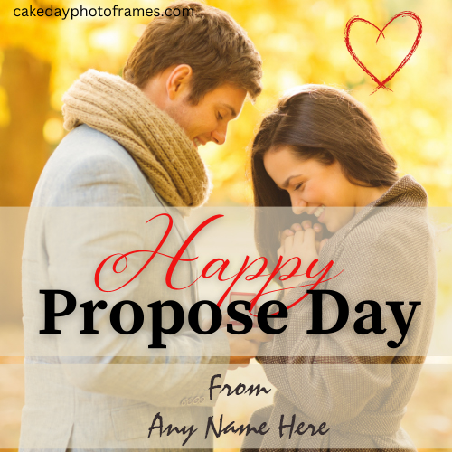Personalized Happy Propose Day card with your Name Edit