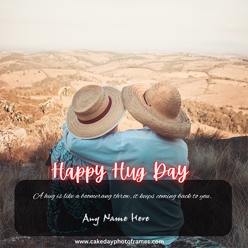 Create a Personalized Happy Hug Day Card for Your Loved One
