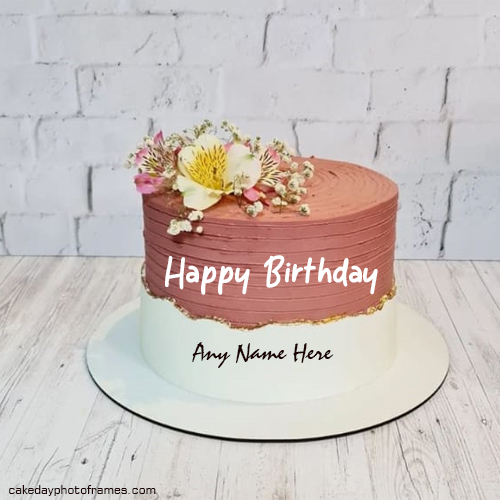 beautiful happy birthday greeting Cake with name edit