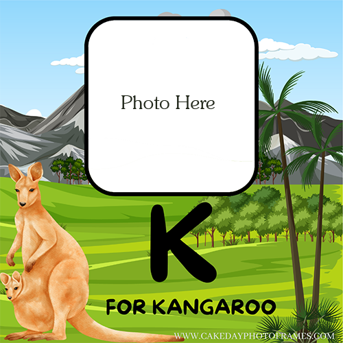 K for Kangaroo greeting card with photo edit