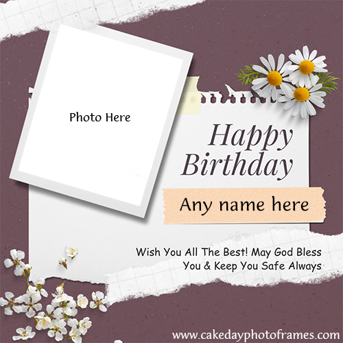 Happy Birthday card with Name and Photo edit option
