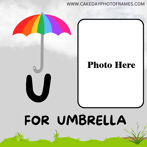 U for an umbrella photoframe for your kids learning