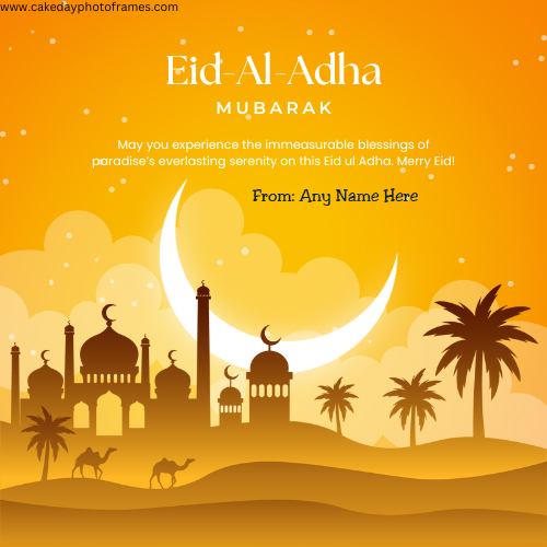 Personalized Eid Al Adha Wish Card with Name Editor