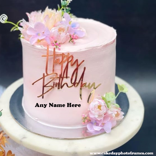 Happy birthday rose decoration cake with name