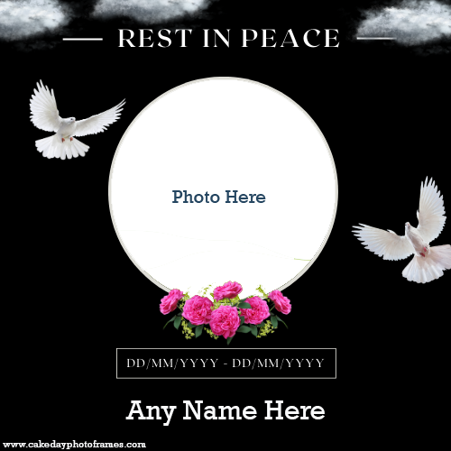 RIP photo frame with name free editor online