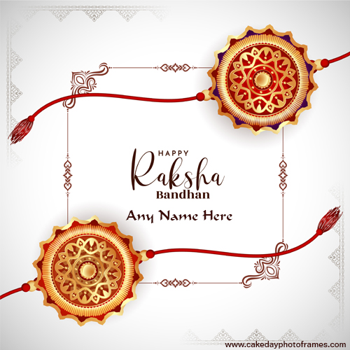 Happy Rakshabandhan 2023 Wishes card with name free edit