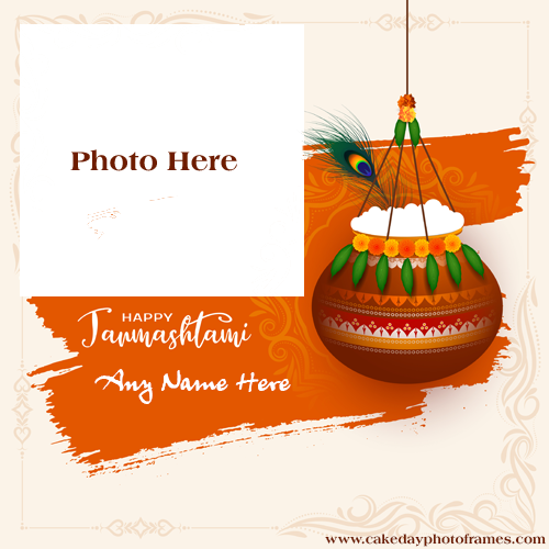 Happy Janmashtami 2023 Photoframe with name and photo