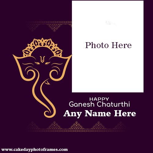 Happy Ganesh Chaturthi 2023 Card with Name and Photo Editor