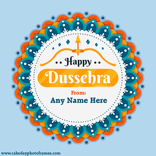 Happy dussehra 2023 wish card with name editor